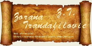 Zorana Trandafilović vizit kartica
